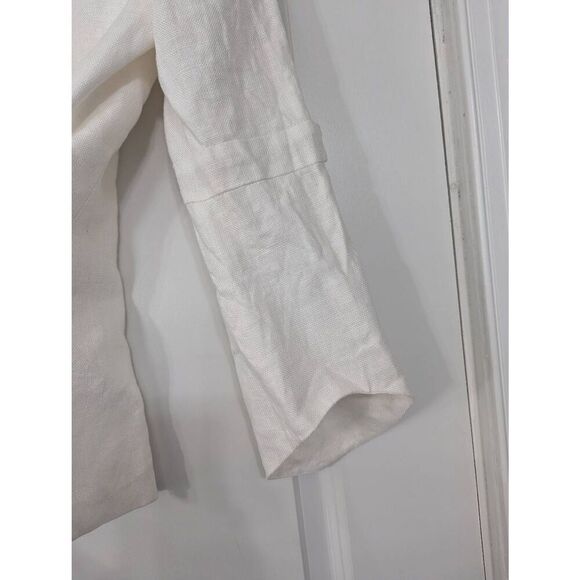Carolina Herrera Linen Blazer women's 14 white Neiman Marcus Vintage luxury - Picture 5 of 8